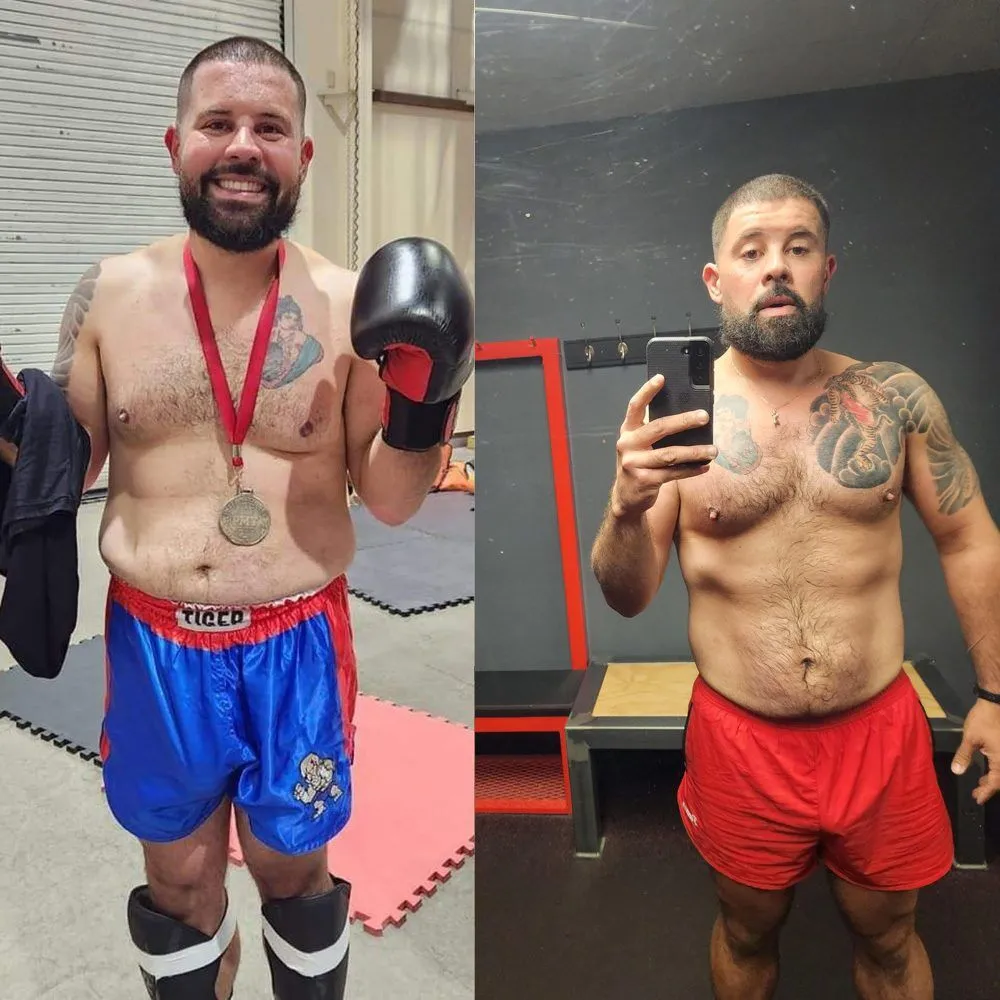 Combat sports client before and after transformation